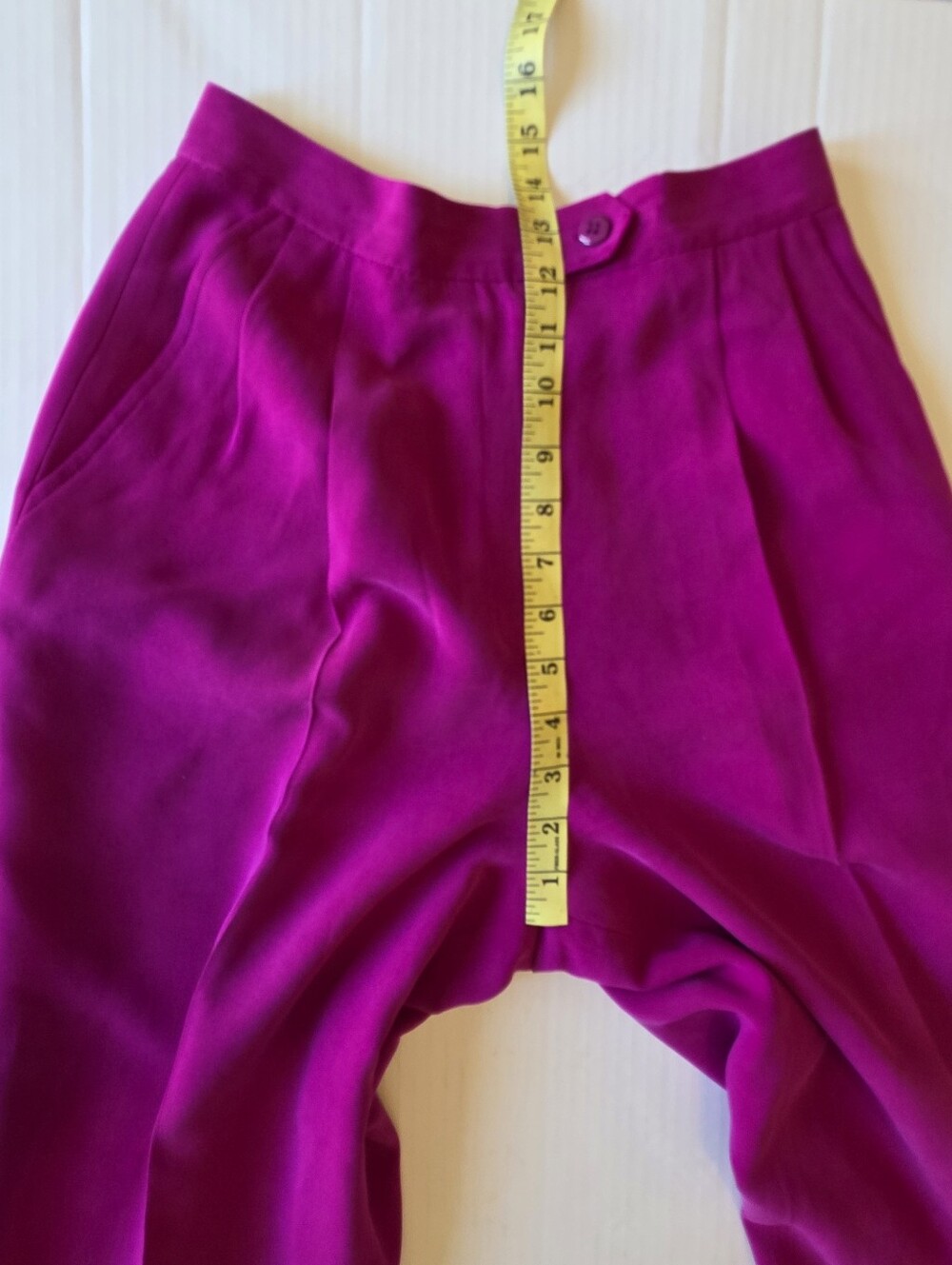 Jones new york 2 Pices Silk Magenta Pant Suit Women Quiet Luxury Minimalist Sz 8 - Picture 12 of 14